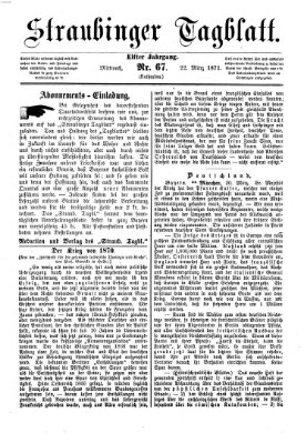 Straubinger Tagblatt Mittwoch 22. März 1871