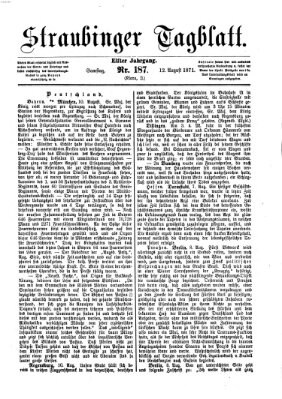 Straubinger Tagblatt Samstag 12. August 1871