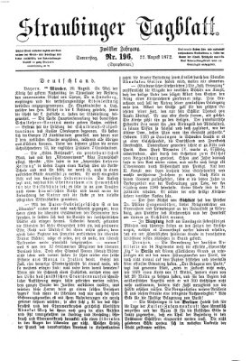 Straubinger Tagblatt Donnerstag 22. August 1872