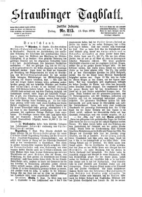 Straubinger Tagblatt Freitag 13. September 1872