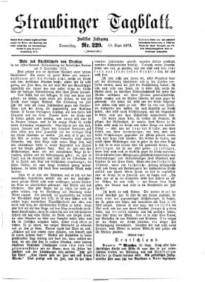 Straubinger Tagblatt Donnerstag 19. September 1872