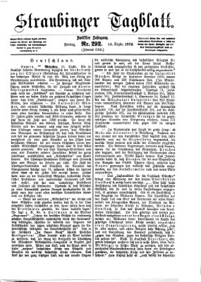 Straubinger Tagblatt Freitag 13. Dezember 1872