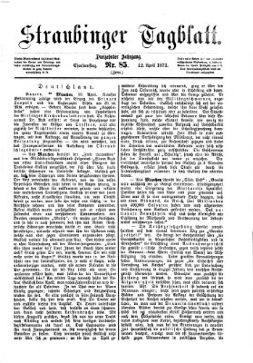 Straubinger Tagblatt Samstag 12. April 1873