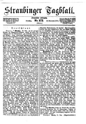 Straubinger Tagblatt Samstag 22. November 1873