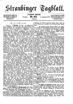 Straubinger Tagblatt Dienstag 2. Dezember 1873