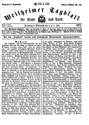 Weilheimer Tagblatt für Stadt und Land Dienstag 4. Juli 1871