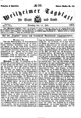 Weilheimer Tagblatt für Stadt und Land Dienstag 11. Juli 1871