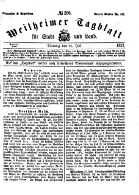 Weilheimer Tagblatt für Stadt und Land Dienstag 25. Juli 1871