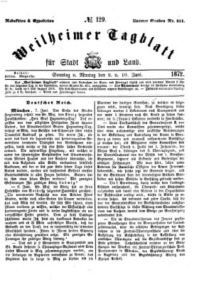 Weilheimer Tagblatt für Stadt und Land Sonntag 9. Juni 1872