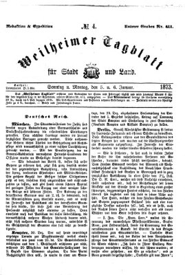 Weilheimer Tagblatt für Stadt und Land Sonntag 5. Januar 1873