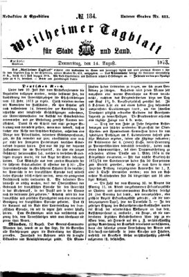 Weilheimer Tagblatt für Stadt und Land Donnerstag 14. August 1873