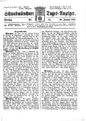 Schwabmünchner Tages-Anzeiger Dienstag 30. Januar 1872