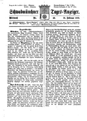 Schwabmünchner Tages-Anzeiger Mittwoch 21. Februar 1872