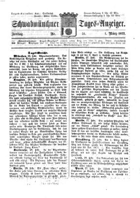 Schwabmünchner Tages-Anzeiger Freitag 1. März 1872