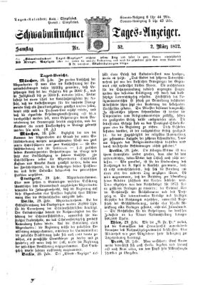 Schwabmünchner Tages-Anzeiger Samstag 2. März 1872
