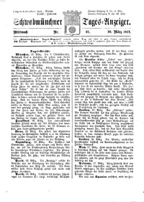 Schwabmünchner Tages-Anzeiger Mittwoch 20. März 1872