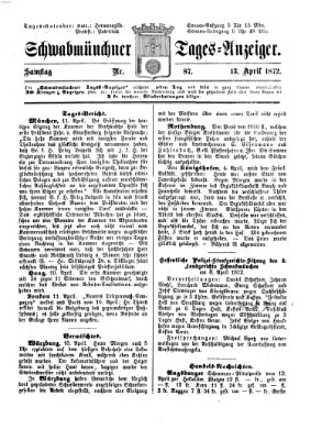 Schwabmünchner Tages-Anzeiger Samstag 13. April 1872
