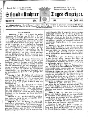 Schwabmünchner Tages-Anzeiger Mittwoch 10. Juli 1872