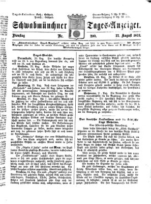 Schwabmünchner Tages-Anzeiger Dienstag 27. August 1872