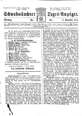 Schwabmünchner Tages-Anzeiger Dienstag 3. Dezember 1872