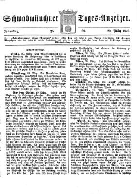Schwabmünchner Tages-Anzeiger Samstag 22. März 1873