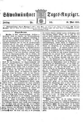 Schwabmünchner Tages-Anzeiger Freitag 16. Mai 1873