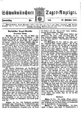 Schwabmünchner Tages-Anzeiger Donnerstag 23. Oktober 1873