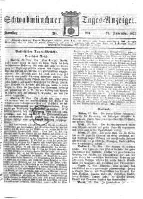 Schwabmünchner Tages-Anzeiger Samstag 29. November 1873