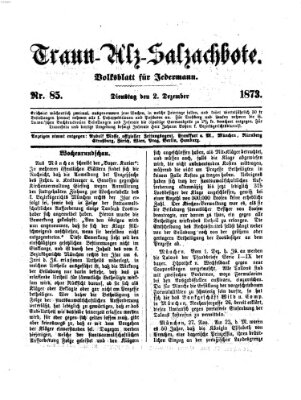 Traun-Alz-Salzachbote Dienstag 2. Dezember 1873