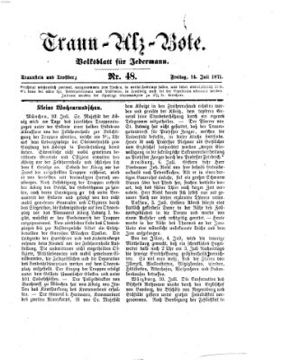 Traun-Alz-Bote (Traun-Alz-Salzachbote) Freitag 14. Juli 1871