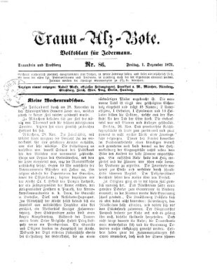 Traun-Alz-Bote (Traun-Alz-Salzachbote) Freitag 1. Dezember 1871