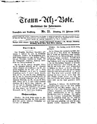 Traun-Alz-Bote (Traun-Alz-Salzachbote) Dienstag 13. Februar 1872