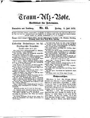 Traun-Alz-Bote (Traun-Alz-Salzachbote) Freitag 5. Juli 1872