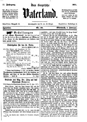 Das bayerische Vaterland Mittwoch 1. Februar 1871