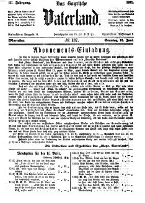 Das bayerische Vaterland Sonntag 18. Juni 1871