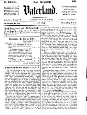 Das bayerische Vaterland Donnerstag 14. Dezember 1871