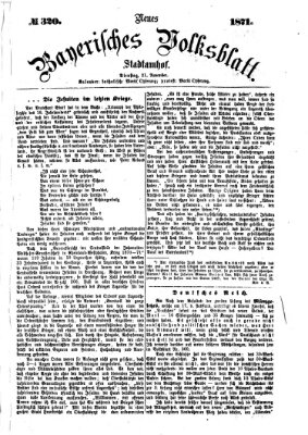 Neues bayerisches Volksblatt Dienstag 21. November 1871