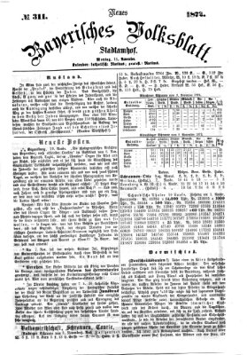 Neues bayerisches Volksblatt Montag 11. November 1872