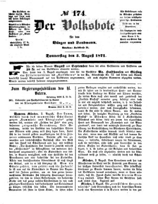 Der Volksbote für den Bürger und Landmann Donnerstag 3. August 1871