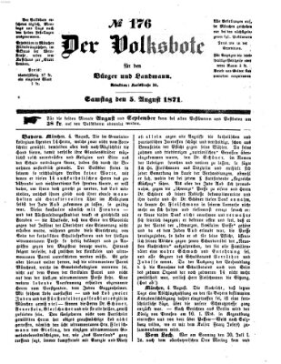 Der Volksbote für den Bürger und Landmann Samstag 5. August 1871