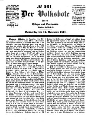 Der Volksbote für den Bürger und Landmann Donnerstag 16. November 1871