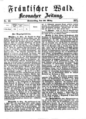 Fränkischer Wald Donnerstag 30. März 1871