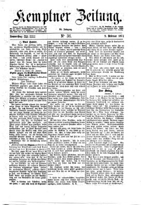 Kemptner Zeitung Donnerstag 9. Februar 1871