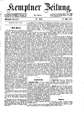 Kemptner Zeitung Mittwoch 31. Mai 1871
