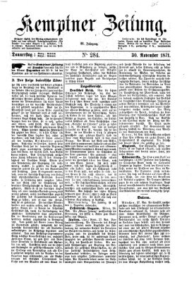 Kemptner Zeitung Donnerstag 30. November 1871