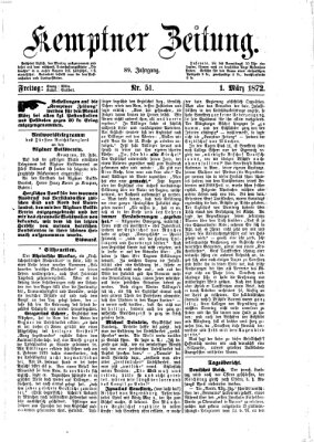 Kemptner Zeitung Freitag 1. März 1872
