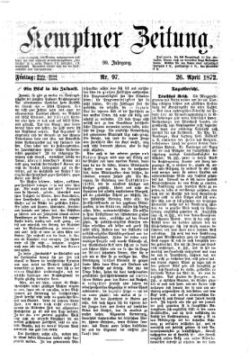 Kemptner Zeitung Freitag 26. April 1872