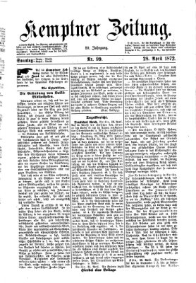 Kemptner Zeitung Sonntag 28. April 1872