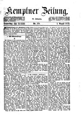 Kemptner Zeitung Donnerstag 1. August 1872