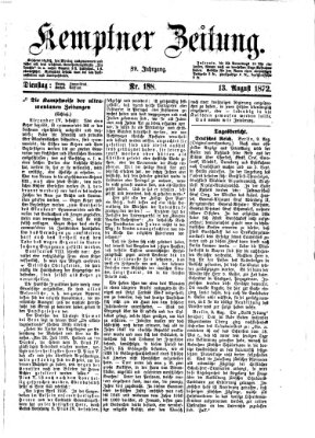 Kemptner Zeitung Dienstag 13. August 1872